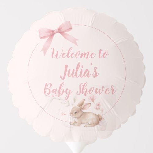 Soft Bunny Welcome Design with Pastel Ribbon  Balloon
