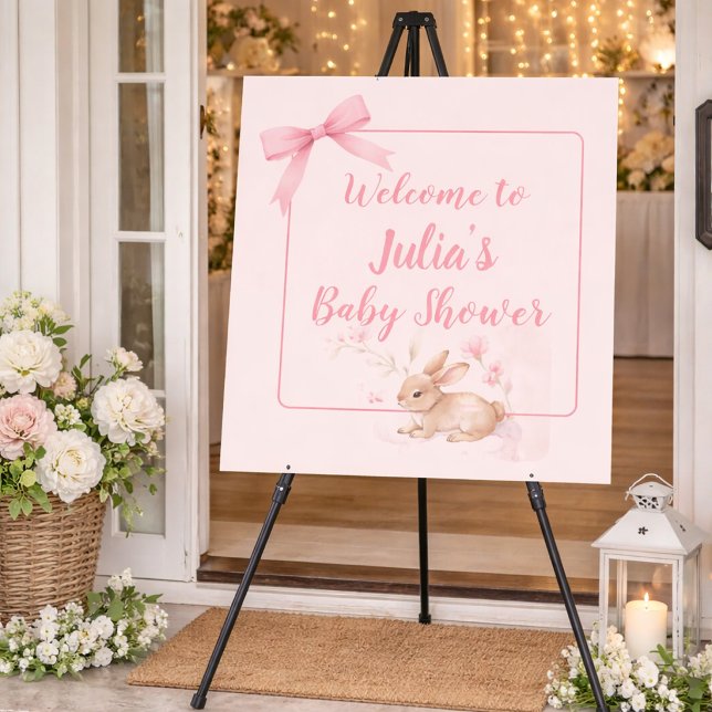 Soft Bunny Welcome Design with Pastel Ribbon  Foam Board (Creator Uploaded)