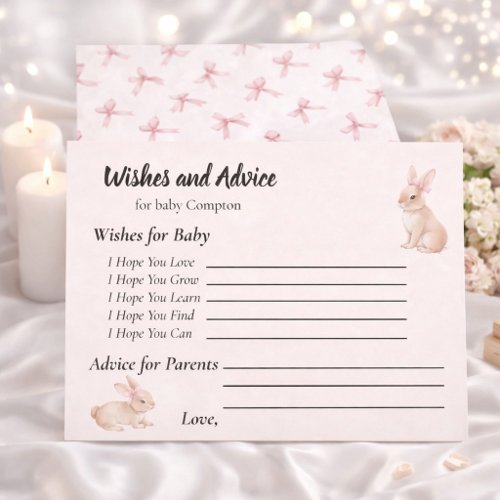 Soft Bunny Wishes &amp; Advice Card Design
