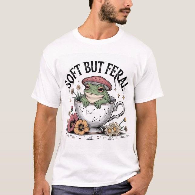 Soft but Feral Frog re T-Shirt (Front)