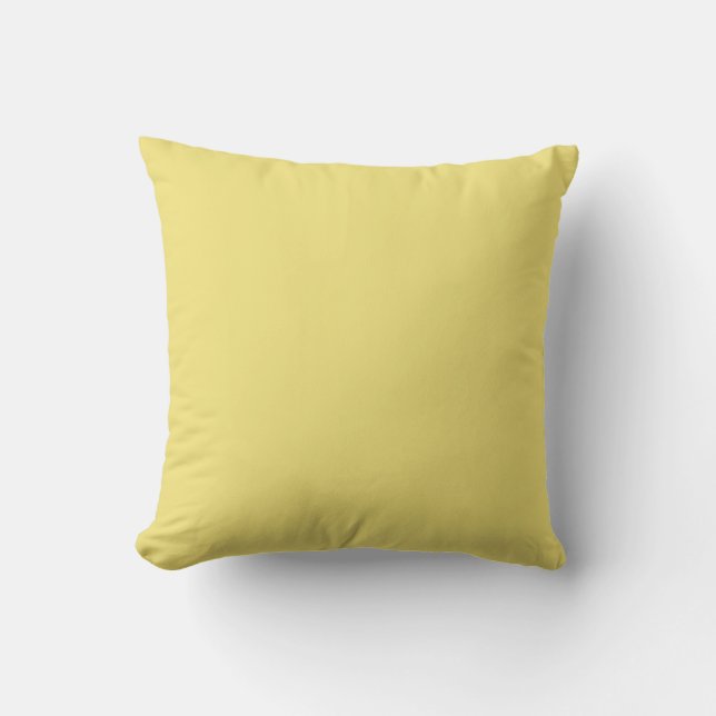 Soft Butter Pale Yellow Minimalist Solid Color Throw Pillow (Front)