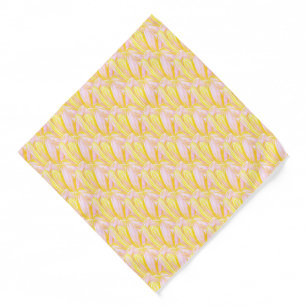 Soft Butter Yellow Flower Petal Pattern Bandana