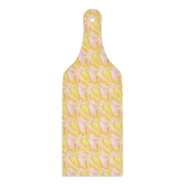 Soft Butter Yellow Flower Petal Pattern  Cutting Board (Front)