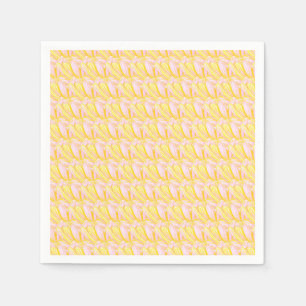 Soft Butter Yellow Flower Petal Pattern  Napkins