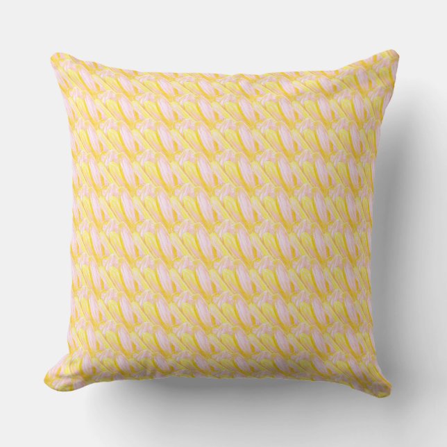 Soft Butter Yellow Flower Petal Pattern  Throw Pillow (Front)