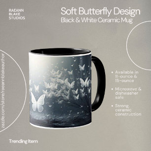 Soft Butterfly Design Ceramic Mug