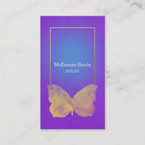 Soft Butterfly on Jewel Tone Background  Vibrant Business Card
