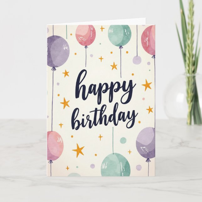 Soft Celebration Birthday Card (Front)