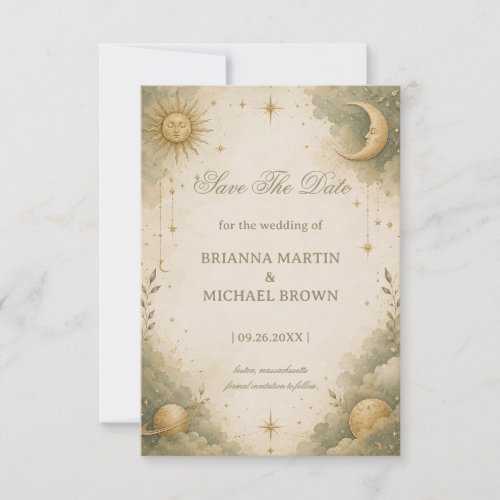 Soft Celestial Romantic Cosmic Save The Date