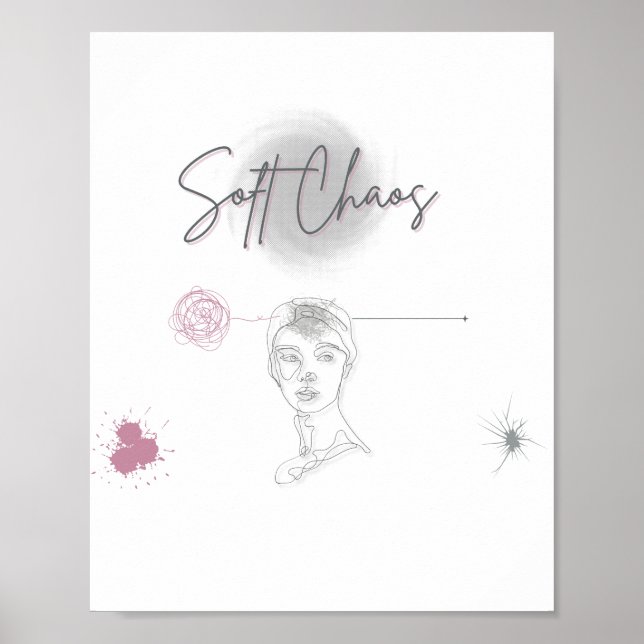 Soft Chaos _Minimal Line Art Poster  (Front)