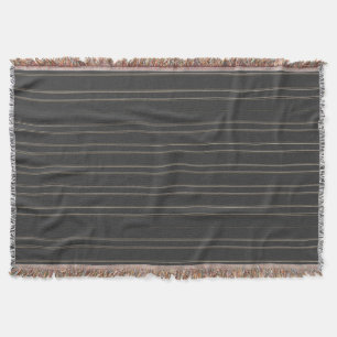 Soft Charcoal Deep Warm Grey Pinstripe Pattern Throw Blanket