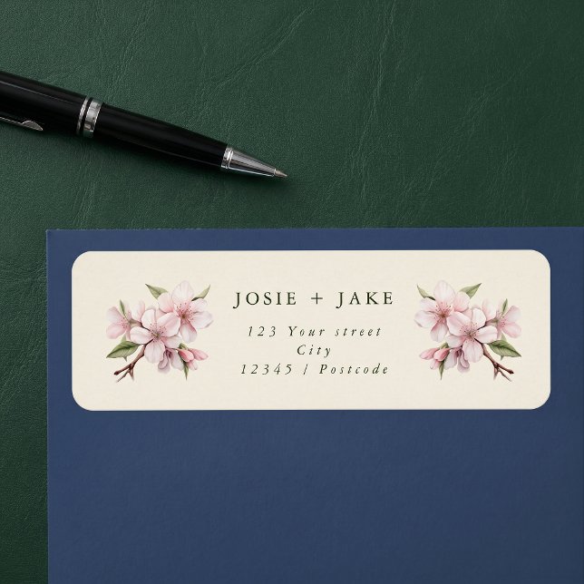 Soft cherry blossom pink flower address label (Soft cherry blossom pink flower address label)