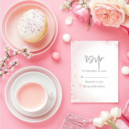 Soft Cherry Blossom RSVP Response Card