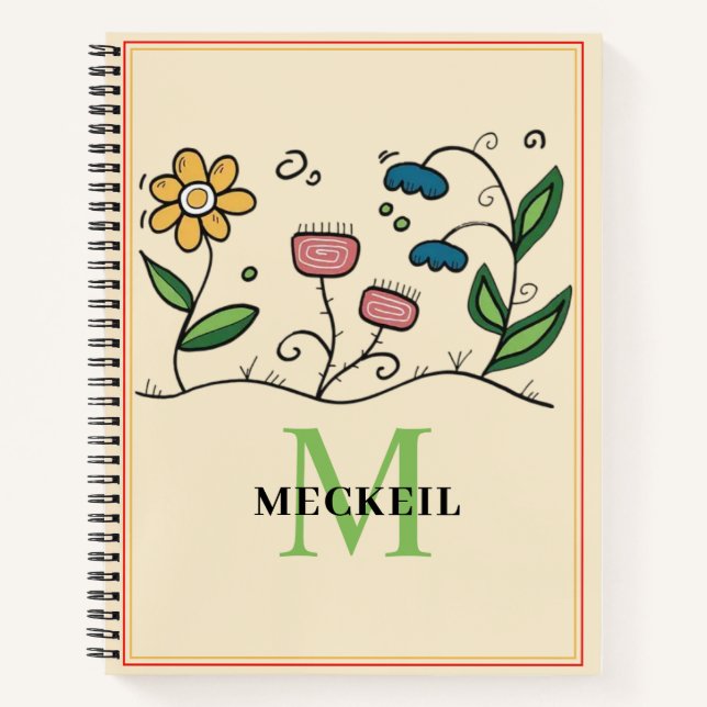 Soft Chic Blush Pink Peony Leafy Botanical Floral  Notebook (Front)