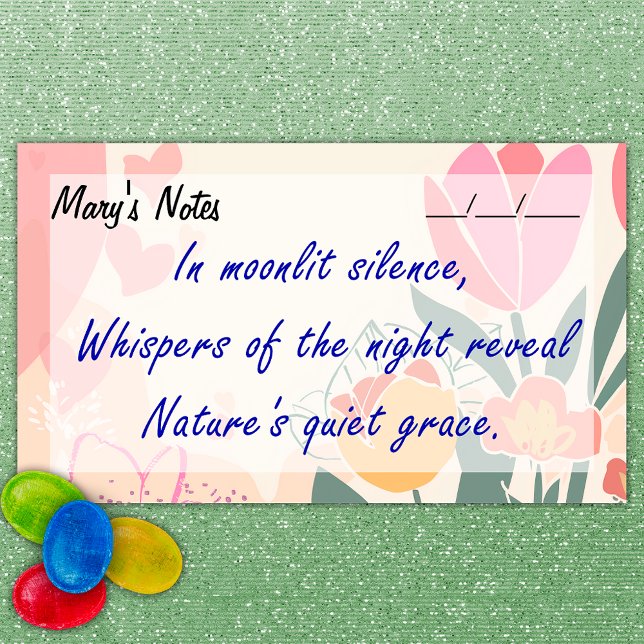 Soft Chic Floral, Pink, Green, and Yellow 10" x 6" Post-it Notes (Creator Uploaded)