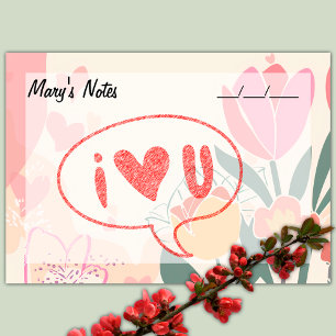 Soft Chic Floral, Pink, Green, and Yellow 4" x 3" Post-it Notes