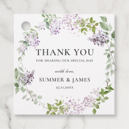  Soft Chic Lilac Purple Floral Wedding Thank You   Favor Tags