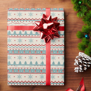 Soft Christmas Country Sweater Pattern Wrapping Paper