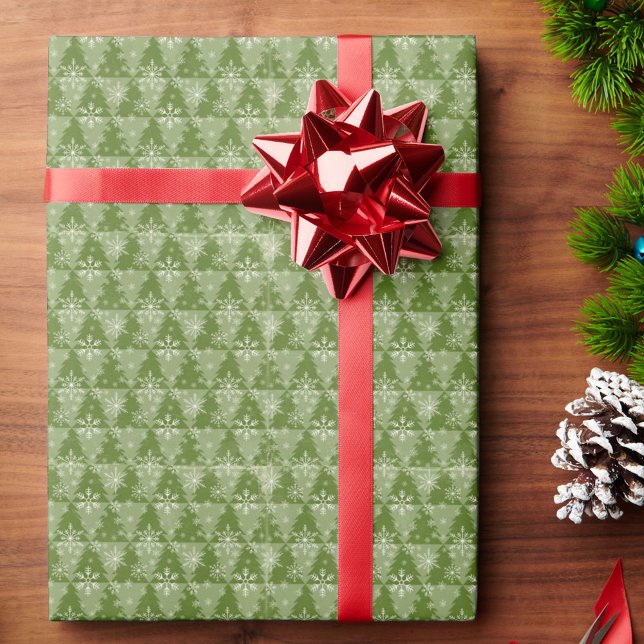 Soft Christmas Country Tree Pattern Wrapping Pa Wrapping Paper (Creator Uploaded)