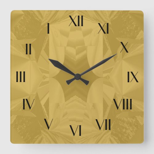 Soft Christmas Gold Abstract Backward Clock