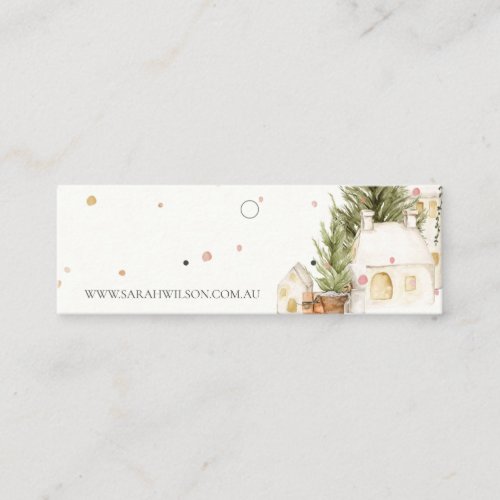 Soft Christmas Tree House Snow Earring Stud Holder Mini Business Card