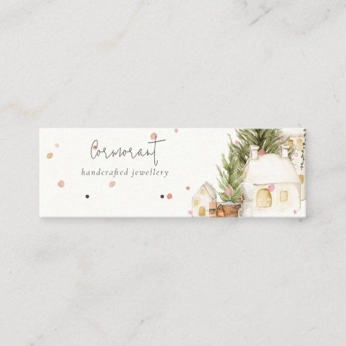 Soft Christmas Tree House Snow Earring Stud Holder Mini Business Card