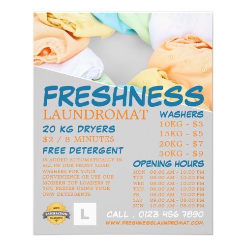 Soft Clothes Laundromat Cleaning Advertising Flyer