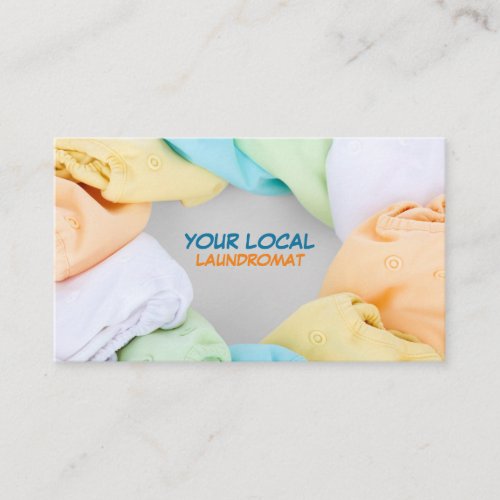 Soft Clothes Laundromat Cleaning Service Business Card