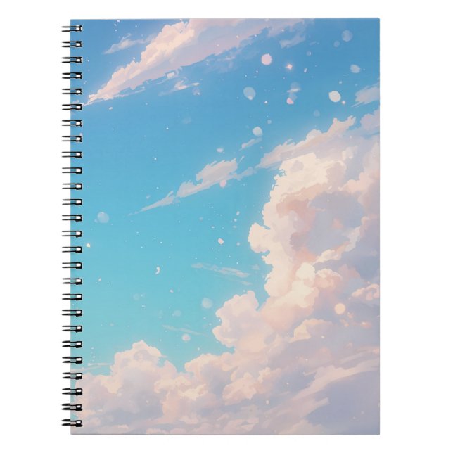 Soft Cloud Notebook, Pastel Sky Journal, Blue Sky  Notebook (Front)