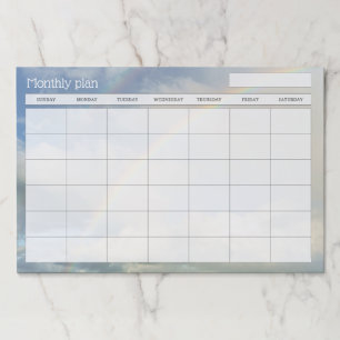 Soft clouds and rainbow sky Monthly Undated Paper Pad