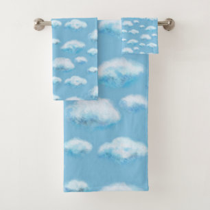 Soft clouds bath towel set