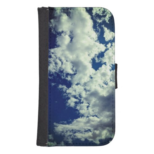 Soft clouds in a blue glow galaxy s4 wallet case