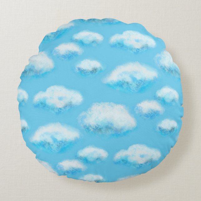 Soft clouds  round pillow (Front)
