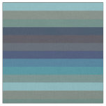 Soft Coastal Blues &amp; Taupe Horizontal Stripes  Fabric