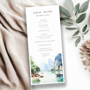 Soft Coastal Thailand Seascape Wedding Program