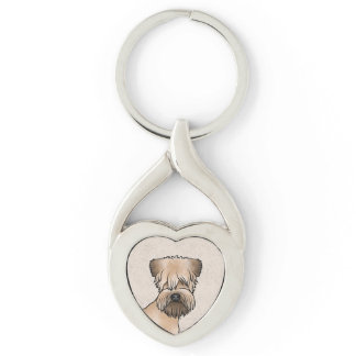 Soft-Coated Wheaten Terrier Adorable Cartoon Dog Keychain