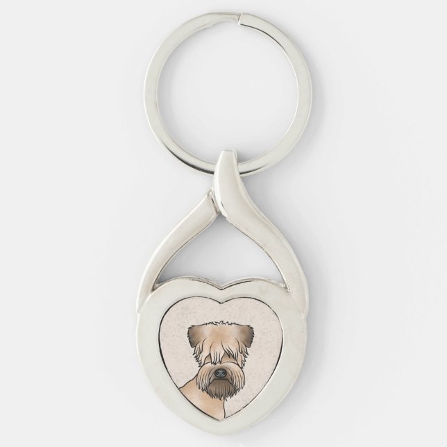 Soft-Coated Wheaten Terrier Adorable Cartoon Dog Keychain (Front)