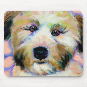 Soft coated wheaten terrier adorable unique art mouse pad