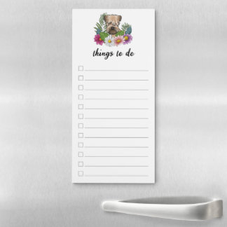 Soft-Coated Wheaten Terrier And Flowers To-Do List Magnetic Notepad