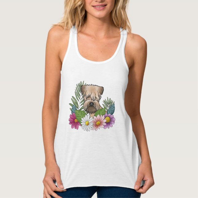 Soft-Coated Wheaten Terrier And Summer Wildflowers Tank Top (Front)
