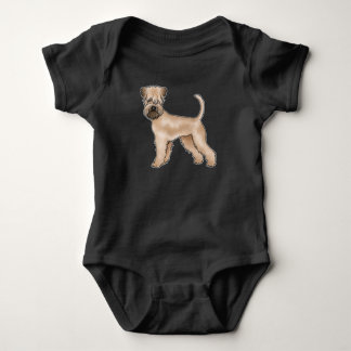 Soft-Coated Wheaten Terrier Beige Cute Cartoon Dog Baby Bodysuit