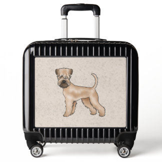 Soft-Coated Wheaten Terrier Cartoon Dog On Beige Luggage