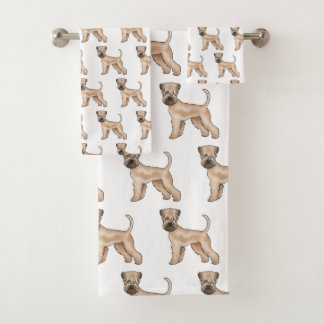 Soft-Coated Wheaten Terrier Cartoon Dog Pattern Bath Towel Set