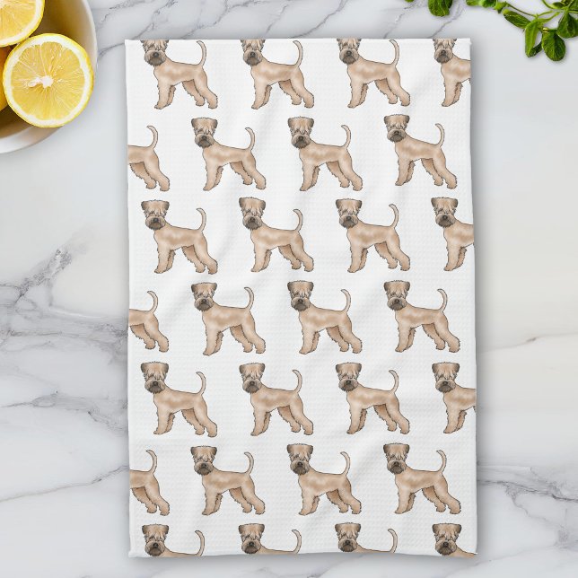 Soft-Coated Wheaten Terrier Cartoon Dog Pattern Kitchen Towel (Please note: This image is a digital mockup. The product may not be in scale.)