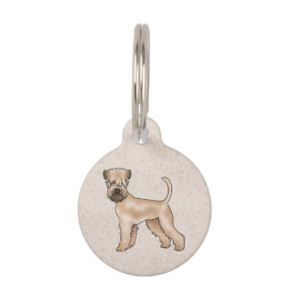 Soft-Coated Wheaten Terrier Cartoon Dog Standing Pet ID Tag
