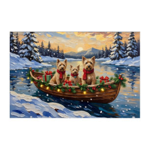 Soft Coated Wheaten Terrier Christmas Boat Holiday Acrylic Print