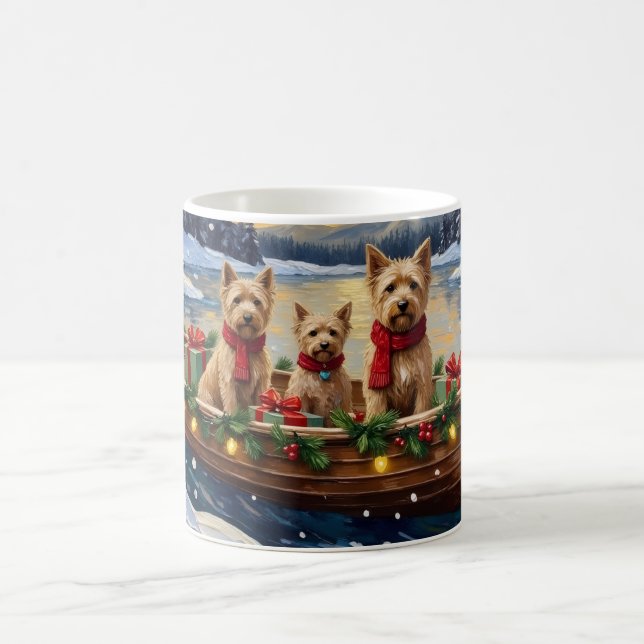 Soft Coated Wheaten Terrier Christmas Boat Holiday Coffee Mug (Center)