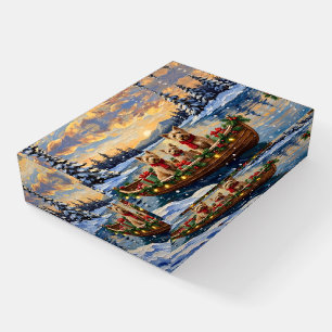 Soft Coated Wheaten Terrier Christmas Boat Holiday Paperweight