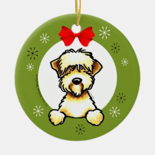 Soft Coated Wheaten Terrier Christmas Classic Ceramic Ornament