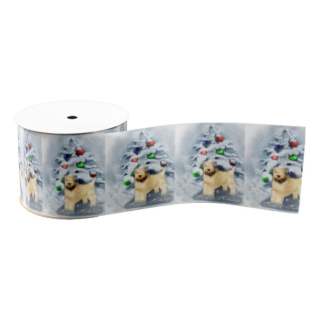 Soft Coated Wheaten Terrier Christmas Grosgrain Ribbon (Spool)